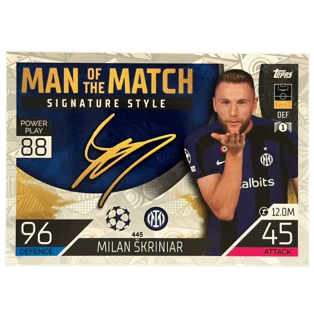 🚨HUGE SALE MUST GO🚨2022-23 Topps Match Attax - Signature Style ! Milan Skriniar